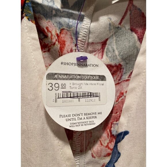 JENNARATION Ivory Floral Tunic Dress 2XL NWT - Picture 4 of 8
